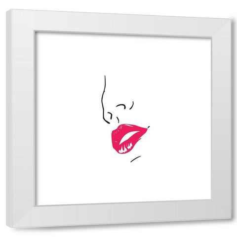 Facial 2 White Modern Wood Framed Art Print by Phillip, Jamie