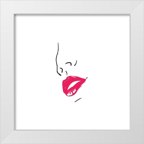Facial 2 White Modern Wood Framed Art Print by Phillip, Jamie
