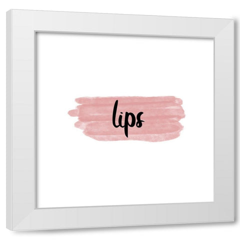 Lips White Modern Wood Framed Art Print by Phillip, Jamie