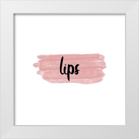 Lips White Modern Wood Framed Art Print by Phillip, Jamie