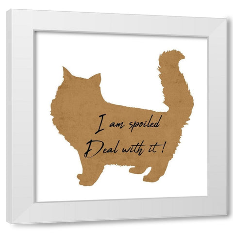 Spoiled Cat White Modern Wood Framed Art Print by Phillip, Jamie