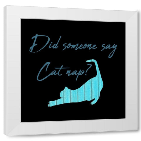 Cat Nap White Modern Wood Framed Art Print by Phillip, Jamie