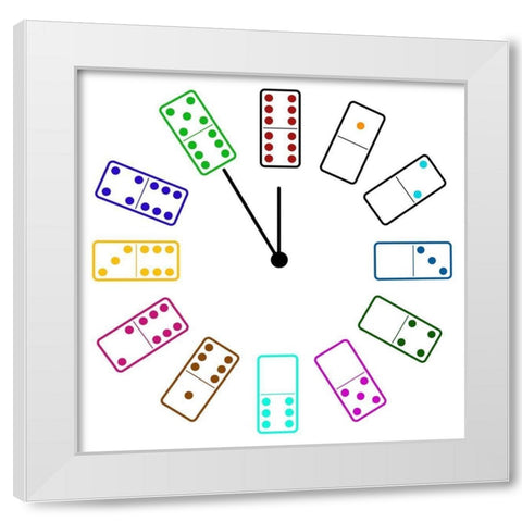 Dominos 2 White Modern Wood Framed Art Print by Phillip, Jamie