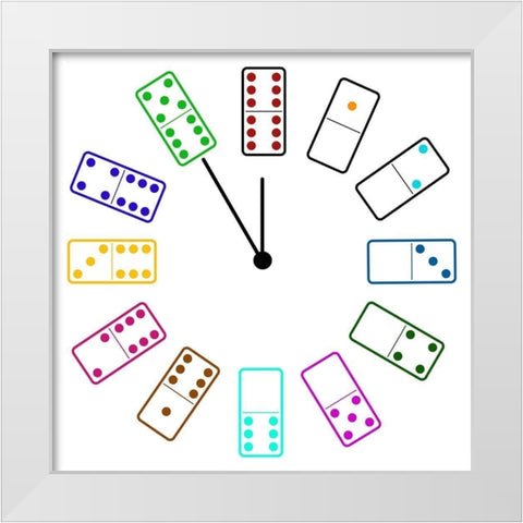 Dominos 2 White Modern Wood Framed Art Print by Phillip, Jamie