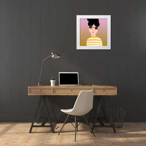 Girly 4 White Modern Wood Framed Art Print by Phillip, Jamie