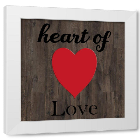 Playing Card Heart White Modern Wood Framed Art Print by Phillip, Jamie