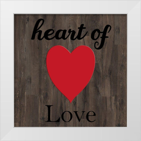 Playing Card Heart White Modern Wood Framed Art Print by Phillip, Jamie