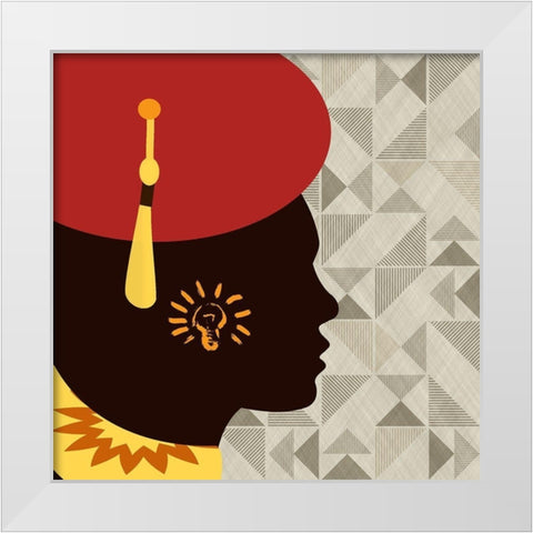 African Man 2 White Modern Wood Framed Art Print by Phillip, Jamie
