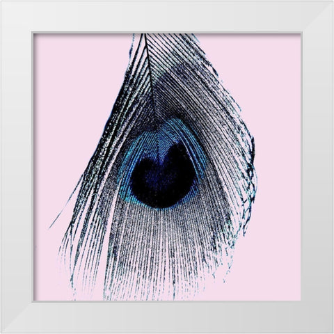 Peacoke Feather White Modern Wood Framed Art Print by Phillip, Jamie