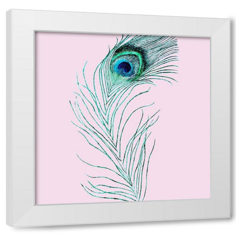 Peacoke Feather 2 White Modern Wood Framed Art Print by Phillip, Jamie