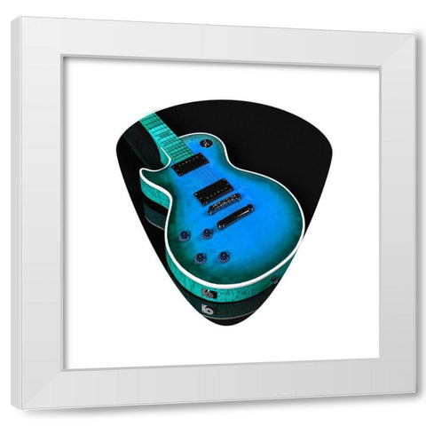 Guitar Pick White Modern Wood Framed Art Print by Phillip, Jamie
