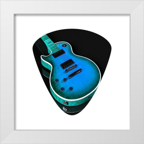 Guitar Pick White Modern Wood Framed Art Print by Phillip, Jamie