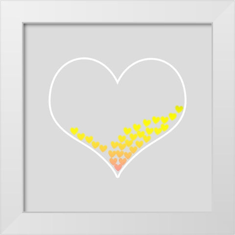 Hearts White Modern Wood Framed Art Print by Phillip, Jamie