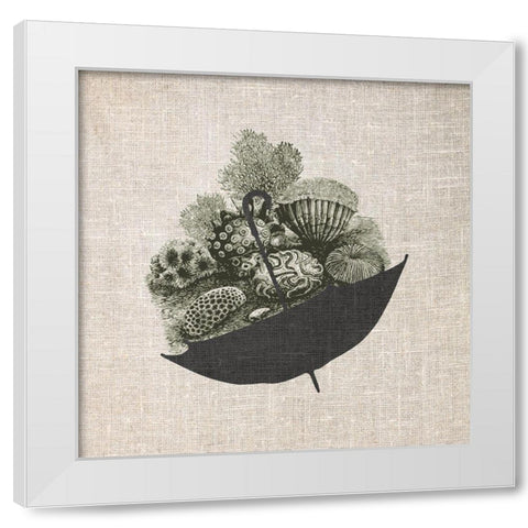 Coastal Umbrella White Modern Wood Framed Art Print by Phillip, Jamie