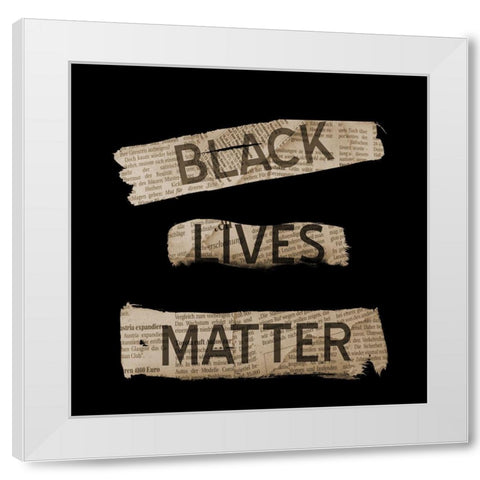 Black Lives Matter White Modern Wood Framed Art Print by Phillip, Jamie