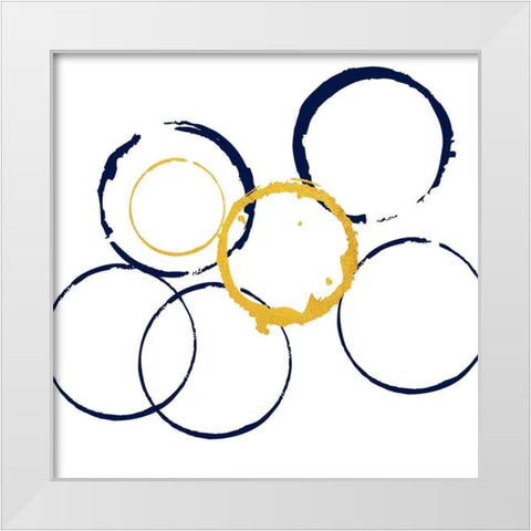 Circles Of Gold White Modern Wood Framed Art Print by Phillip, Jamie