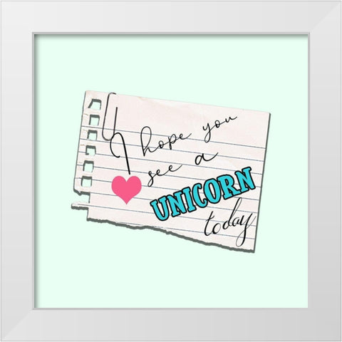 Unicorn White Modern Wood Framed Art Print by Phillip, Jamie