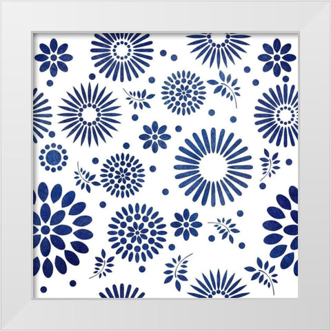 Botanical Indigo White Modern Wood Framed Art Print by Phillip, Jamie