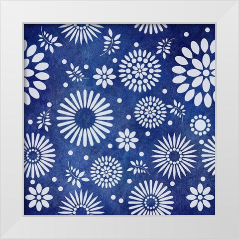 Botanical Indigo 2 White Modern Wood Framed Art Print by Phillip, Jamie