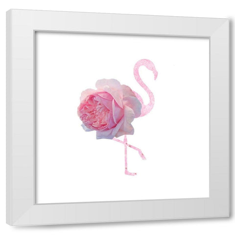 Flamingo Dress 3 White Modern Wood Framed Art Print by Phillip, Jamie