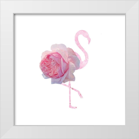 Flamingo Dress 3 White Modern Wood Framed Art Print by Phillip, Jamie