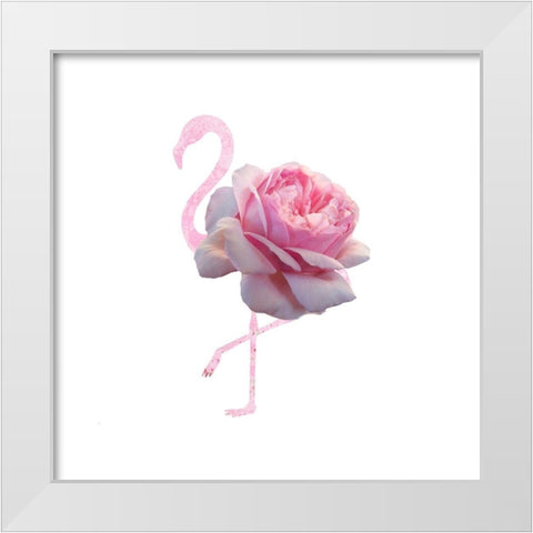 Flamingo Dress 7 White Modern Wood Framed Art Print by Phillip, Jamie