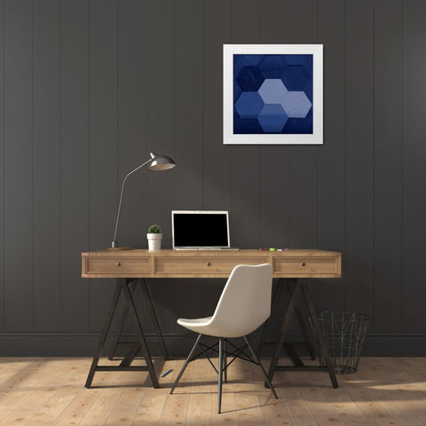 Midnight Shapes White Modern Wood Framed Art Print by Phillip, Jamie