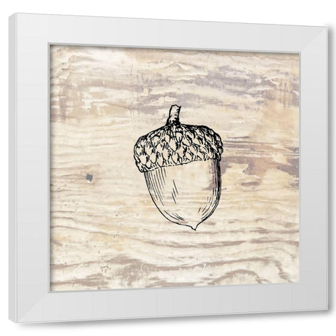 Fall Acorn White Modern Wood Framed Art Print by Phillip, Jamie