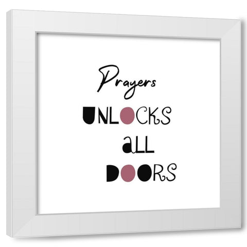 Pray White Modern Wood Framed Art Print by Phillip, Jamie