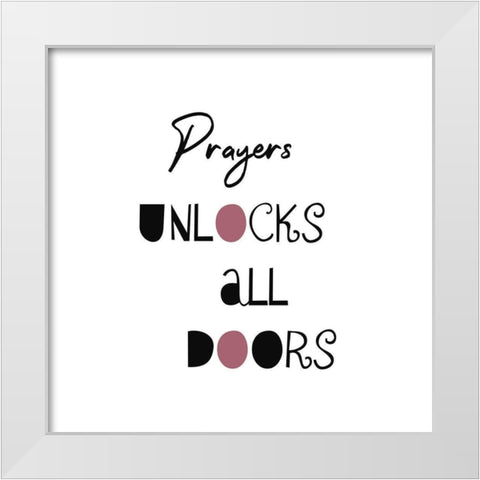 Pray White Modern Wood Framed Art Print by Phillip, Jamie