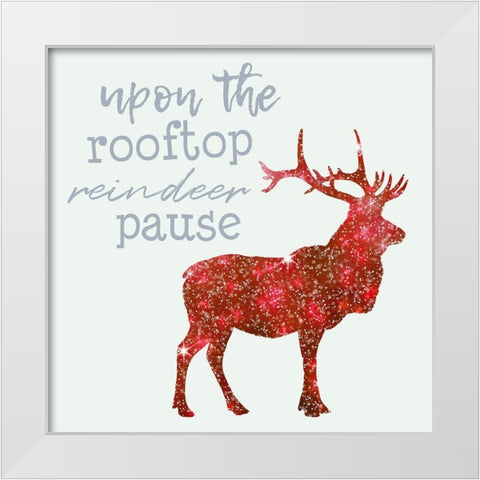 Reindeer White Modern Wood Framed Art Print by Phillip, Jamie