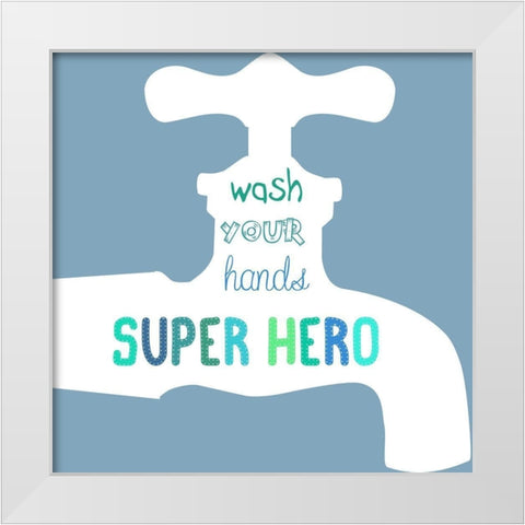 Bathroom 2 White Modern Wood Framed Art Print by Phillip, Jamie