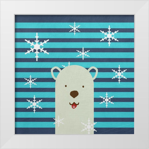 Snow Bear White Modern Wood Framed Art Print by Phillip, Jamie