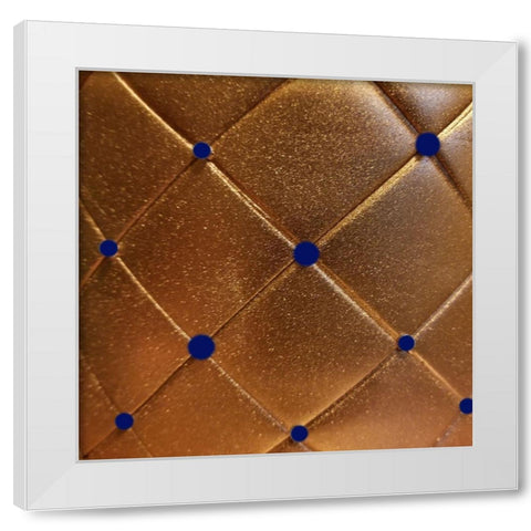 Gold And Blue Pearls 2 White Modern Wood Framed Art Print by Phillip, Jamie
