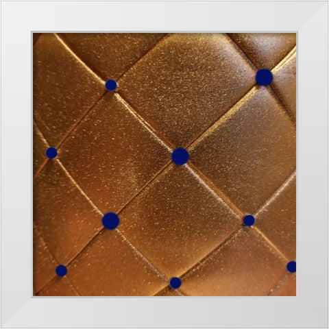 Gold And Blue Pearls 2 White Modern Wood Framed Art Print by Phillip, Jamie