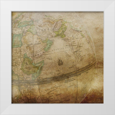 Around The World White Modern Wood Framed Art Print by Phillip, Jamie