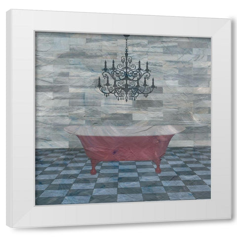 In The Tub White Modern Wood Framed Art Print by Phillip, Jamie