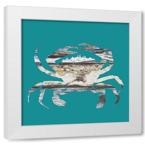 Blue Crab White Modern Wood Framed Art Print by Phillip, Jamie
