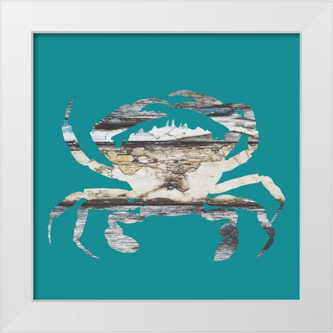 Blue Crab White Modern Wood Framed Art Print by Phillip, Jamie