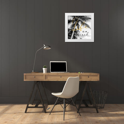 Beach White Modern Wood Framed Art Print by Phillip, Jamie