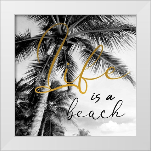 Beach White Modern Wood Framed Art Print by Phillip, Jamie