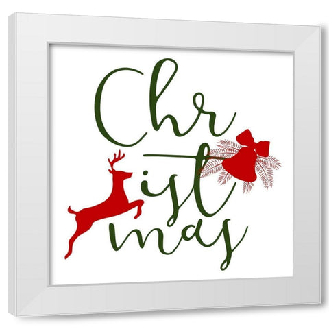 Christmas White Modern Wood Framed Art Print by Phillip, Jamie