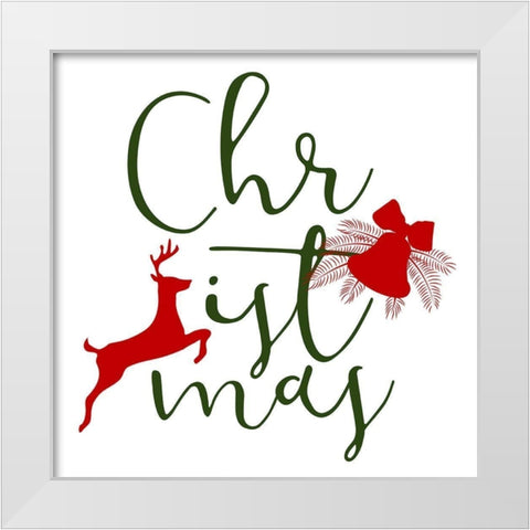 Christmas White Modern Wood Framed Art Print by Phillip, Jamie