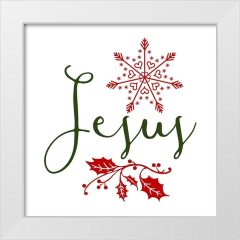 Jesus White Modern Wood Framed Art Print by Phillip, Jamie