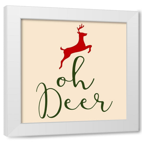 Oh Deer White Modern Wood Framed Art Print by Phillip, Jamie