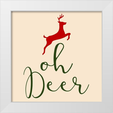 Oh Deer White Modern Wood Framed Art Print by Phillip, Jamie