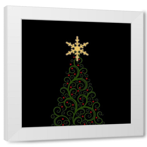 Christmas Tree White Modern Wood Framed Art Print by Phillip, Jamie