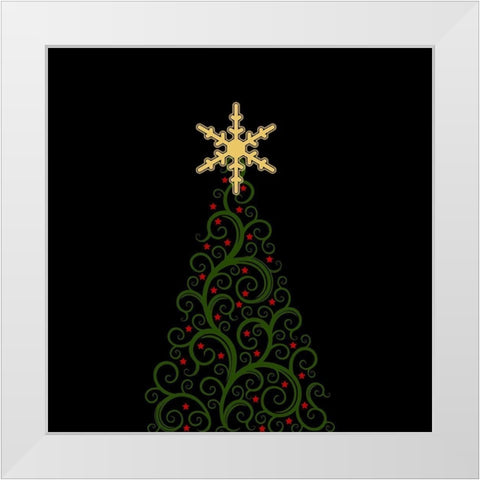 Christmas Tree White Modern Wood Framed Art Print by Phillip, Jamie