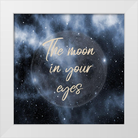 Blue Moon White Modern Wood Framed Art Print by Phillip, Jamie