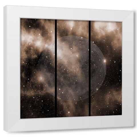 Split Moon White Modern Wood Framed Art Print by Phillip, Jamie